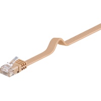 Goobay 95881 CAT 6 Flach-Patchkabel, U/UTP, Hellbraun,