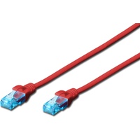 Digitus Patchkabel Cat5e, U/UTP RJ-45/RJ-45, 0.5m, rot