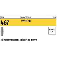 Industrial Quality Supplies DIN 467 Rändelmuttern Messing M 4