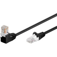 Goobay Cat 5E Patchkabel 1x 90° gewinkelt, U/UTP, Schwarz