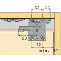 Hettich Schiebetürbeschlag Top Line 27 2-türig Komplett-Set 25kg DIN