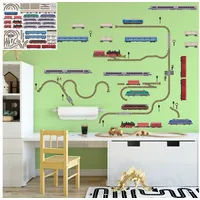 Sunnywall XXL Eisenbahn Zug Lokomotive Wandtattoo Set verschiedene Motive|