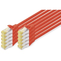 Digitus CAT 6A S/FTP Patchkabel, 10 Stück, 3m, rot