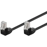 Goobay CAT 5e Patchkabel 2x 90° gewinkelt, F/UTP, Schwarz