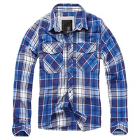 Brandit Textil Check Langarmhemd Navy M