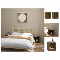VidaXL Nachttische 2 Stk. Honigbraun 35,5x33,5x41,5 Massivholz Kiefer