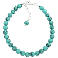 Elli Türkiser Howlit Kugel Boho 925 Sterling Silber Armbänder