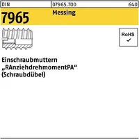 Industrial Quality Supplies DIN 7965 Einschraubmuttern Messing M 12