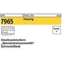 Industrial Quality Supplies DIN 7965 Einschraubmuttern Messing M 10