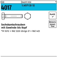 Industrial Quality Supplies ISO 4017 Sechskantschraube VG M10x40 Edelstahl