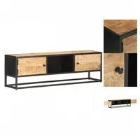 VidaXL TV-Schrank mit Geschnitzter Tür 130x30x40 cm Raues Mangoholz