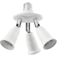 Ledscom.de E27 Sockel, 3-fach Splitter-Adapter, weiß