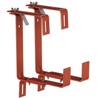 Dehner Blumenkastenhalter Profi für Rohrgeländer, 2 Stück, Metall, terracotta,