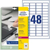 Avery Zweckform Sicherheitsetiketten L6113-20 weiß 45,7 x 21,2 mm