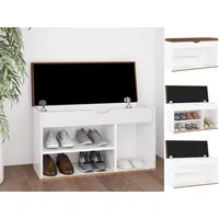 VidaXL Schuhbank mit Kissen Weiß 80x30x47 cm Holzwerkstoff