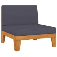 VidaXL Modular-Mittelsofa mit Dunkelgrauen Kissen Akazie Massivholz