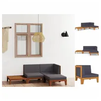 VidaXL Garten-Lounge-Set 4-tlg. grau Akazie Massivholz