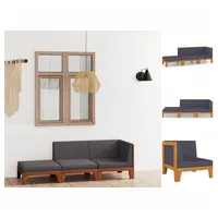 VidaXL Garten-Lounge-Set 3-tlg. grau