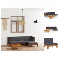 VidaXL Garten-Lounge-Set 5-tlg. grau Akazie Massivholz