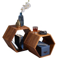 FineBuy Beistelltisch Braun Sheesham 30 x 46 x 40