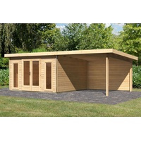 Karibu Gartenhaus Radeburg 3 inkl. 3,30m Schleppdach und Rückwand