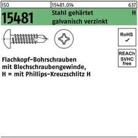 Industrial Quality Supplies ISO 15481 Flachkopf-Bohrschrauben Stahl ST 3,9