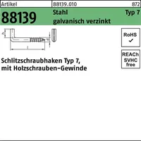 Industrial Quality Supplies Schlitzschraubhaken 30x10 Stahl galvanisch verzinkt