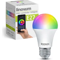 Linovum Smart E27 LED Glühbirne kompatibel mit Alexa Echo