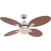 Globo Wade 106,6 cm Deckenventilator nickel/kirsche/walnuß mit Licht &