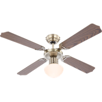 GLOBO Champion 106,6 cm Deckenventilator messing antik/eiche mit Licht