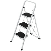 Songmics Haushaltsleiter 3 Stufen, Weiß
