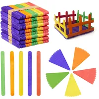 Relaxdays Holzspatel bunt, 500er Set, Gelb,Lila,Rot