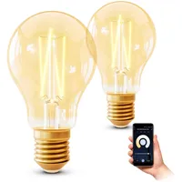 SSC-LUXon 2x Retro Glühbirne E27 dimmbar kompatibel mit Alexa,