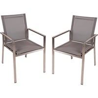Garden Pleasure Stapelstuhl SIENNA grau, Metall, 2 St.
