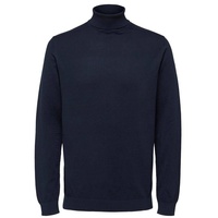 Selected Pullover SLHBERG ROLL NECK Blau Grau XL