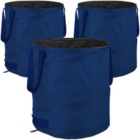 Relaxdays Gartensack, mit 3 Griffen, UV-beständig, wasserdicht, blau