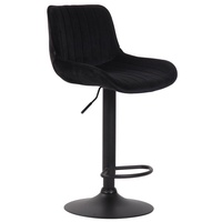 CLP Barhocker Lentini Samt schwarz/schwarz
