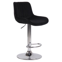 CLP Barhocker Lentini Samt schwarz/chrom