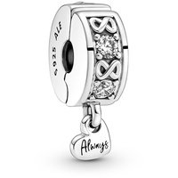 Pandora Charm Clip mit Anhänger Herz "Always" mit Zirkonia