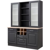 Kochstation »KS-Stockholm«, hochwertige MDF-Fronten, 2 Glasrahmentüren, 200 cm hoch,