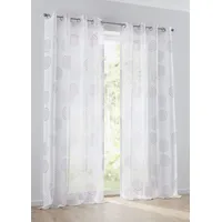Kutti Bella mit Ösen Gardine halbtransparent, Ausbrenner, bedruckt, Baumwolle-Polyester