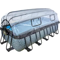 EXIT TOYS EXIT Stone Pool Grau 540x250x122cm m. Sandfilterpumpe