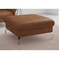 Sit&more Hocker »Fashion«, inklusive Federkern, mit satinierten Nickelfüßen braun