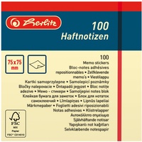 Herlitz Haftnotizblock 75x75mm 100 Blatt gelb