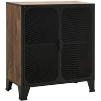 VidaXL Aufbewahrungsschrank Rustikal Braun 72x36x82 cm Metall und MDF