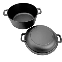 All'Grill All'Grill, Grillgeschirr, 2in1 Gusseisen Topf und Pfanne mit