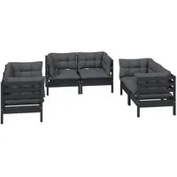 VidaXL Garten-Lounge-Set 6-tlg. Kiefer schwarz