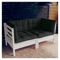 VidaXL Gartensofa Massivholz Kiefer Kissen anthrazit/weiß 3096011