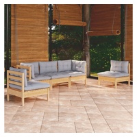 VidaXL Garten-Lounge-Set 5-tlg. grau Kiefer