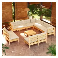 VidaXL Garten-Lounge-Set 12-tlg. creme Kiefer